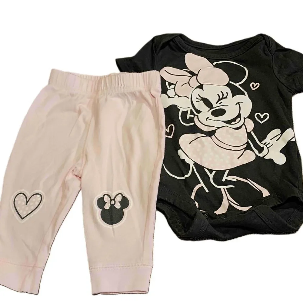 Disney Jumping Beans Minnie  Infant‎ Bodysuit And Pants Set 3 Month Baby Basics